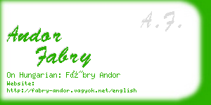 andor fabry business card